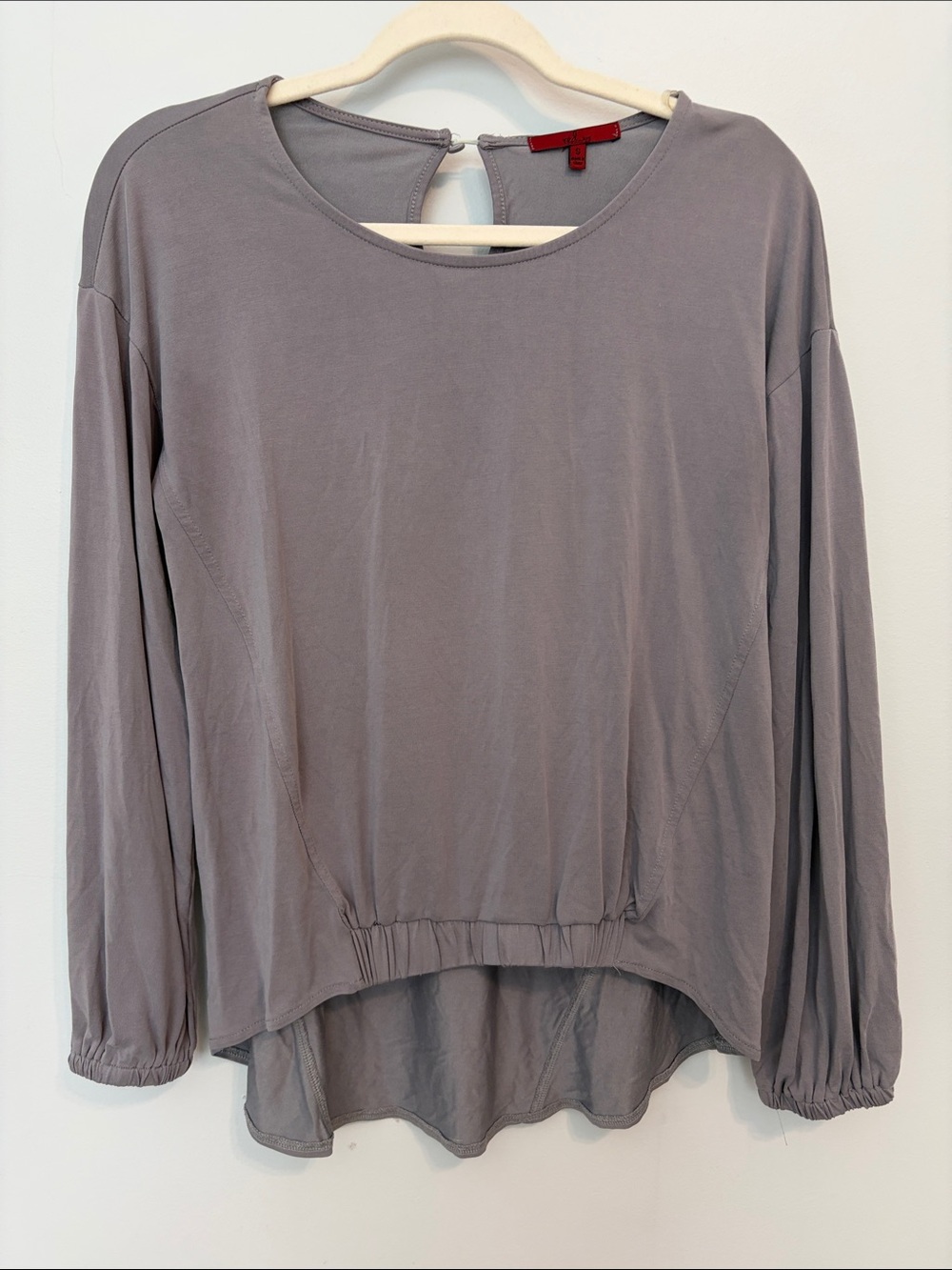 Relaxed High-Low Long Sleeve Top in Dusty Mauve